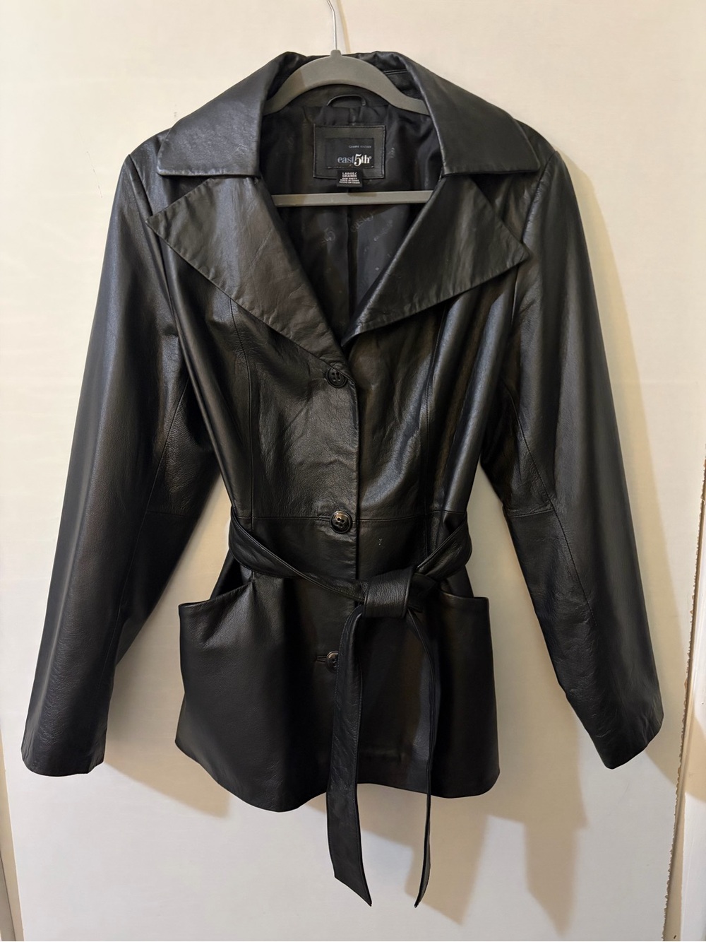 Vintage Leather Jacket with Detachable Belt